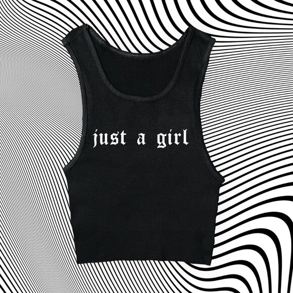 Tops - Just a Girl Unisex Cropped Tank
